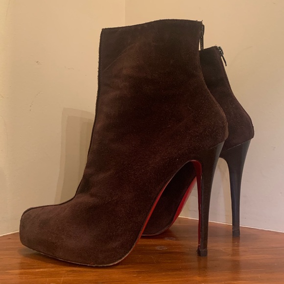 Christian Louboutin Shoes - Christian Louboutin Deva 120mm Brown Suede Boots